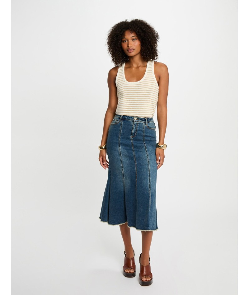 Falda vaquera midi ajustada...