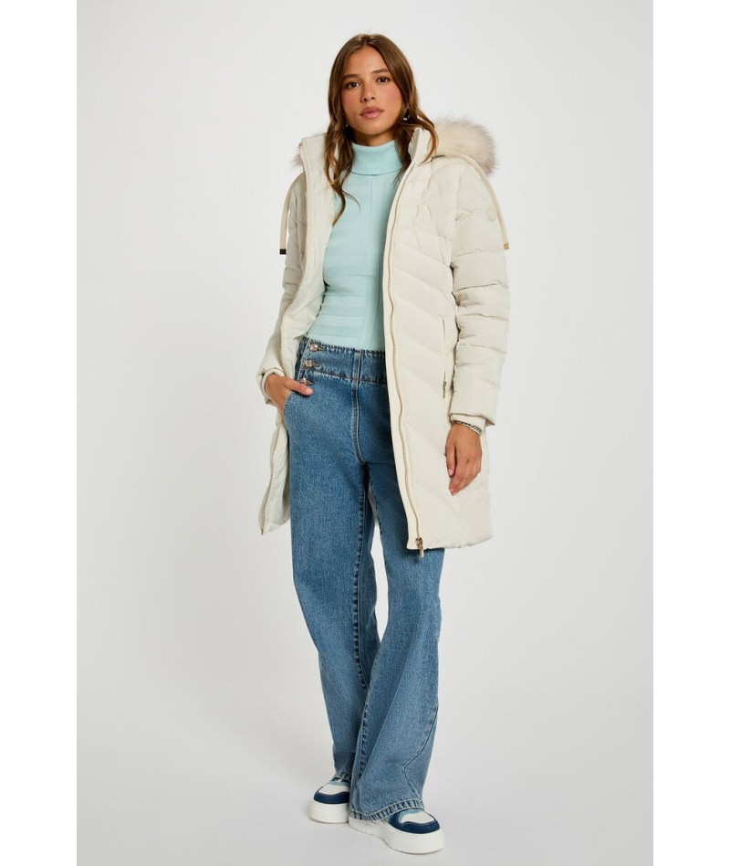 Abrigo acolchado largo con...