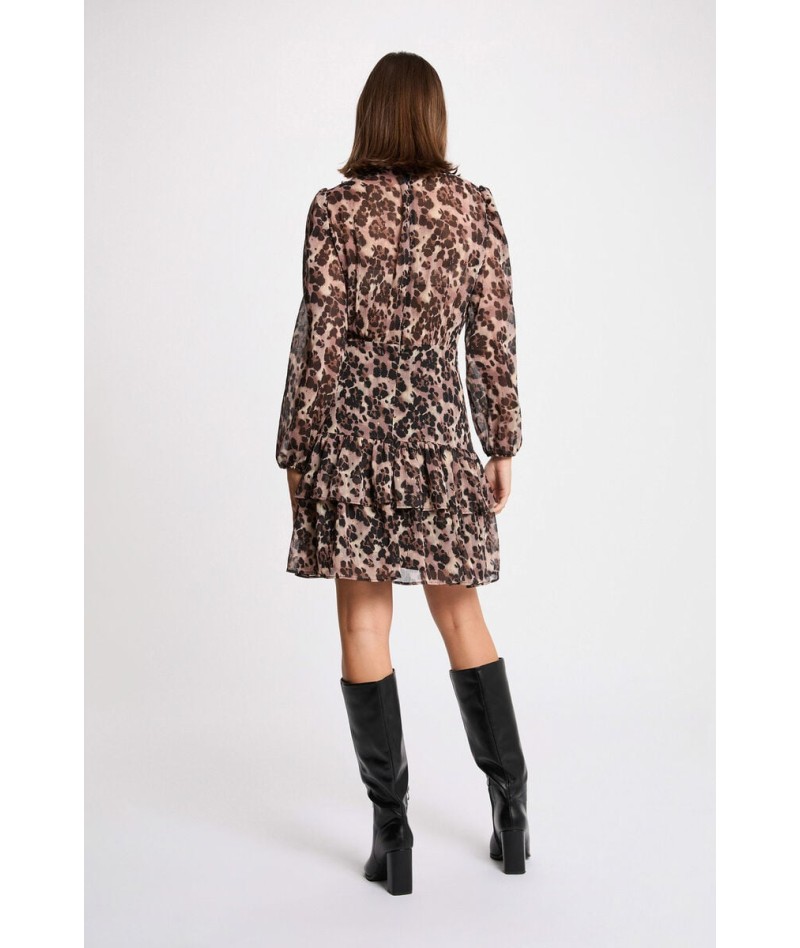 Vestido corto con cuello en...