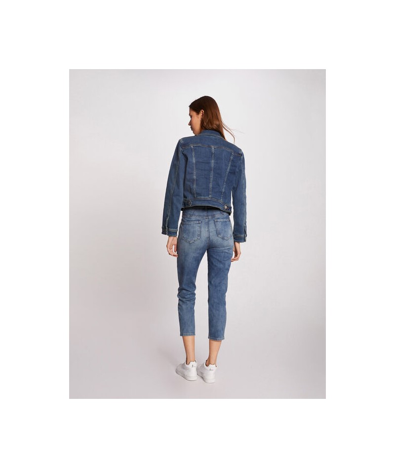 Chaqueta vaquera recta azul...